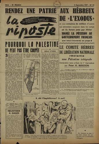 La Riposte N°23 (03 sept. 1947)